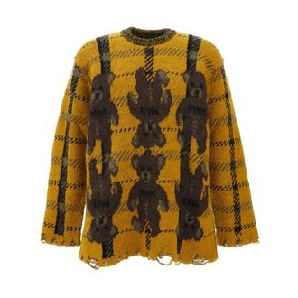 Junya Watanabe Jersey de Lana y Nylon Teddy - Knitwear - Hombre - Amarillo - M