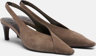 Brunello Cucinelli Suede slingback pumps