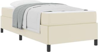 vidaXL Bed Frame with Mattress Cream 90 x 190 cm Fabric vidaXL