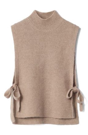 & Other Stories Wool & Mohair Side Tie Bib Vest in Mole Medium Dusty at Nordstrom