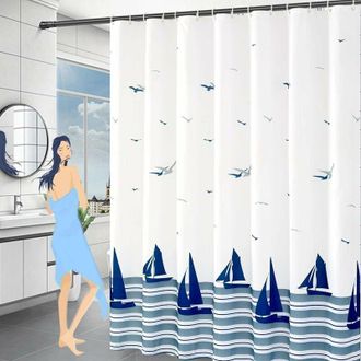 OEM 120 X 200 Cm - Cortina De Ducha Antimoho Con Dobladillo Lastrado, Impermeable Y Lavable, De Tejido De Poli&eacute;ster Con Estampado Marino - Crezuo