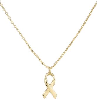 Adornia 14K Gold Plated Hope Ribbon Pendant Necklace at Nordstrom Rack