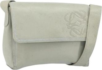 Loewe Pre-owned Cross Body Bags, female, Gray, Size: ONE SIZE Pre-owned Leather Shoulder Bag