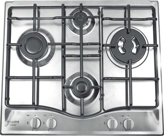 OEM Hotpoint Pcn 642 T/ix/har Piano Cottura Acciaio Da Incasso 60 Cm Gas 4 Fornelli