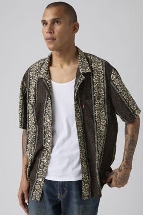 Levi's Camicia Camp classica con manica corta - Uomo - L - Nero / Milas Floral Stripe Jet Black