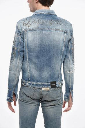 Dsquared2 Denim Jacket WESTERN with Jewel Embellishments Dsquared2