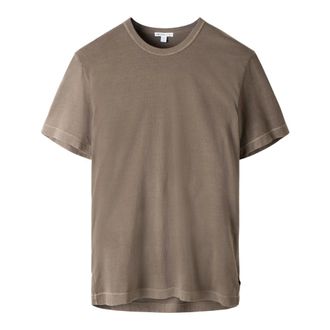 James Perse T-Shirts, male, Brown, Size: XL Short Sleeve Crew Neck