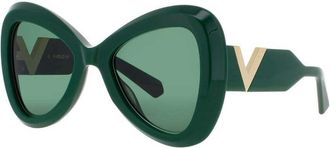 Valentino Mens Gold Tone Rectangular Sunglasses VGOLDIIIVLS138C53