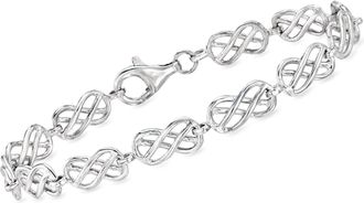 Ross-Simons Sterling Silver Celtic Knot and Infinity Station Bracelet