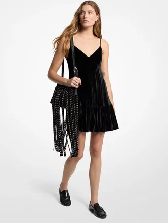 Michael Kors Crushed Velvet Mini Slip Dress