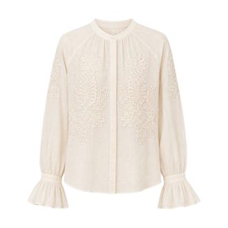 Antik Batik Marta Blouse - Dames - Blouses & Shirts - Beige - Maat: XS Katoen