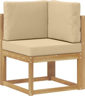 vidaXL Sof&aacute; De Esquina Para Exteriores Madera De Acacia S&oacute;lida Blanco Vidaxl