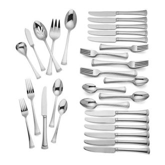 Lenox Portola 65-Piece Flatware Set, 10.00 LB, Metallic