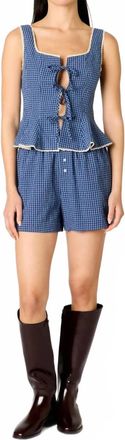Nia Imogen High-Waisted Short In Navy Gingham