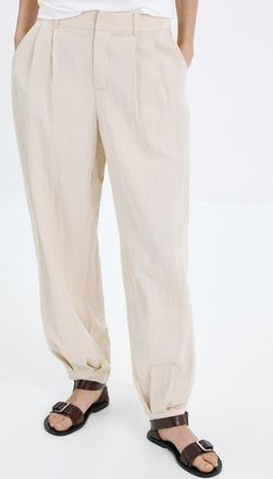 Mango Featuring Hailey Bieber Pleated Balloon Pants in Light/Pastel Grey at Nordstrom, Size 10