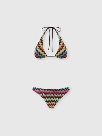 Missoni Bikini In Lam&eacute; Viscose With Micro Zigzag Pattern in Black & Multicoloured at Nordstrom, Size 40 It