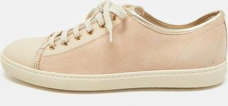 Tod's Tods Beige Leather And Suede Lace Up Sneakers