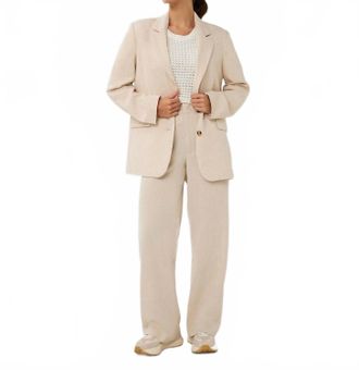 Esqualo Oversized Linen Blazer In Natural
