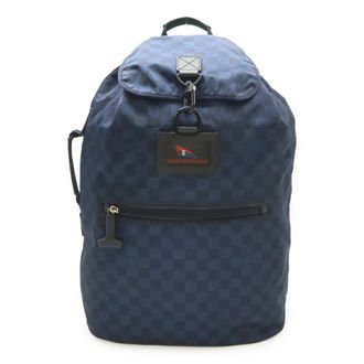 Louis Vuitton Navy Nylon Leather Backpack (Pre-Owned)
