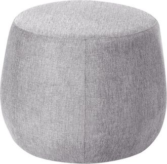 Beliani Puf De Tela Redondo Moderno Forma Tambor Suave Sal&oacute;n Dormitorio Verde Claro Ashton