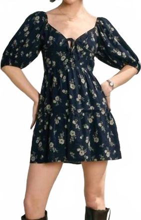 Dress Forum Puff Sleeve Mini Dress In Midnight Floral