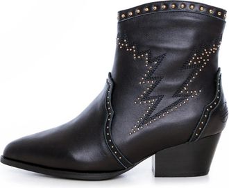 Sofie Schnoor Enkellaars met Puntneus - Dames - Cowboylaarzen - Zwart - 37 EU - Leer - Schoenen
