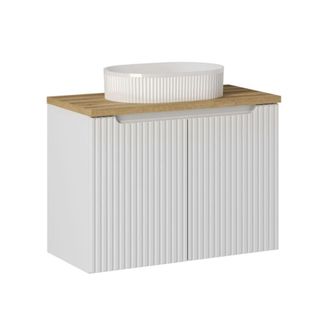 Petits Meubles Mueble lavabo individual 80cm paneles de melamina y mdf blanco