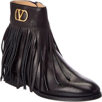 Valentino Vlogo Leather Bootie