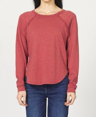 Dear John Denim Kira Long Sleeve Tee In Red Ochre