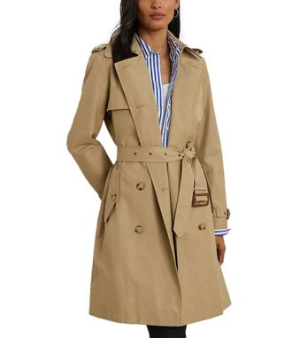 Ralph Lauren Db Belted Coat Cotton Blend - Beige