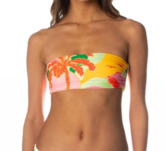 Maaji Reversible Tiffany Strapless Bandeau Bikini Top In Tropical Breeze