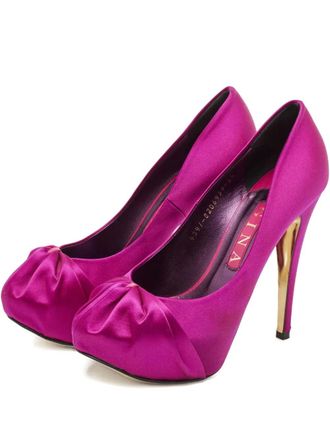 Gina 125mm satin-finish heeled pumps - Purple