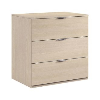 Dmora Cajonera Con Tres Cajones, Color Roble, 77 X 80 X 38 Cm., Con Embalaje Reforzado - Dmora