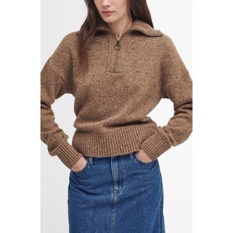 Barbour Lavensdale Half-Zip Sweater in Honey Yellow at Nordstrom Rack, Size 4 Us / 8 Uk