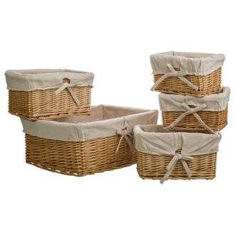 Wanderlust Deco Wanderlust Deco - Set 5 Cestos De Mimbre Forrados