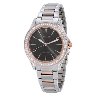 Citizen Crystal Black Dial Ladies Watch EM0946-58E