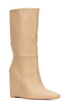 Torgeis Milan Wedge Heel Boot in Beige at Nordstrom Rack, Size 6.5