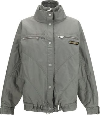 The Attico Grey Solid Mock Collar Jacket