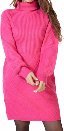 Esqualo Franka Turtleneck Mini Dress In Fuchsia