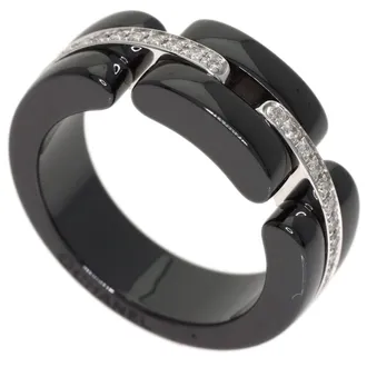 Chanel White Gold (18K) Ceramic Band Ring (Pre-Owned)