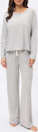 Papinelle Sleepwear Jada Long Sleeve Organic Cotton Pajamas in Grey at Nordstrom, Size Xx-Large