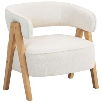 HOMCOM Butaca de sal&oacute;n 70x64x71 cm blanco