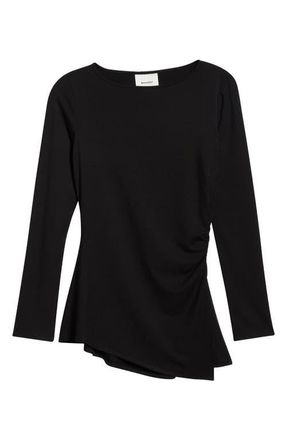 Reformation Margot Asymmetric Peplum Knit Top in Black at Nordstrom, Size X-Small