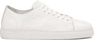Kazar Witte heren sneakers met veters - Heren - Sneakers - Wit - 44 EU - Leer - Schoenen