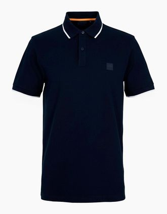 HUGO BOSS Mens Pique Logo Polo Shirt - Navy - Size: 36