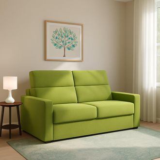Dmora Sof&aacute; Cama 2 Plazas None, Desenfundable, Almacenaje Hecho En Italia, Apertura Abatible, 180x95 Cm Verde