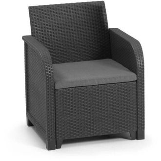 Allibert Allibert - Poltrona da giardino by keter San Remo rattan sintetico Grigio scuro pp (65 x 63 x 74 cm)