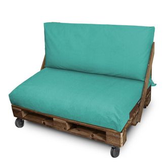 Happers Happers - Set De Cojines Para Palets Asiento 120x80x20 + Respaldo 120x45x25 Turquesa Naylim Mate