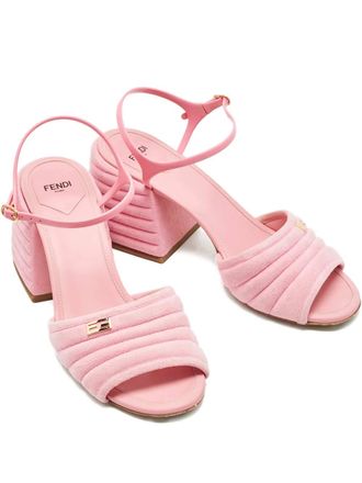 Fendi FF-logo ankle-strap sandals - Pink