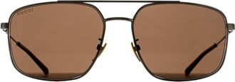 Gucci Square Mens Gold Brown GG2096SA Metal - One Size